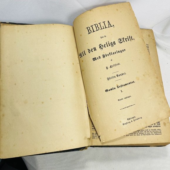 Antique 1882 SWEDISH Biblia  HARD BOUND BOOK Gleerup 1st Edition 7th Print - Picture 7 of 12